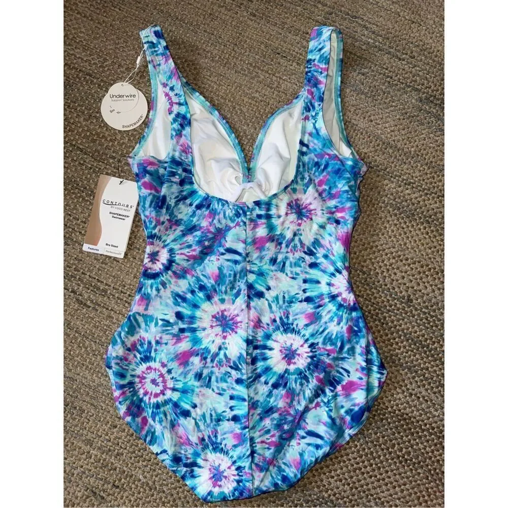 Coco Reef Coco Contours Solitaire V-neck Swimsuit in Multi size‎ 10 - Picture 3 of 3